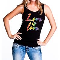 Bellatio Love is love gay pride tanktop - Zwart