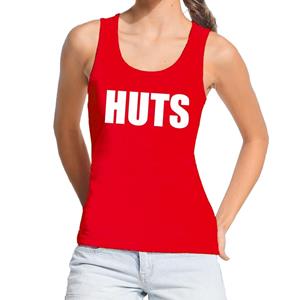Bellatio HUTS tekst tanktop / mouwloos shirt Rood