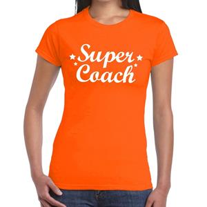 Bellatio Super Coach cadeau t-shirt voor dames - Bedankt cadeau voor een coach