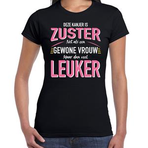 Bellatio Gewone vrouw / zuster cadeau t-shirt Zwart