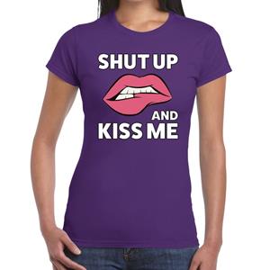 Bellatio Shut up and kiss me t-shirt Paars