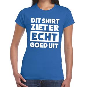 Bellatio Dit shirt ziet er echt goed uit tekst t-shirt Blauw