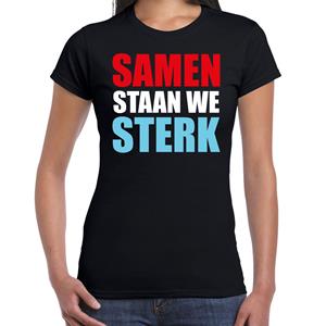 Bellatio Samen staan we sterk protest t-shirt Zwart