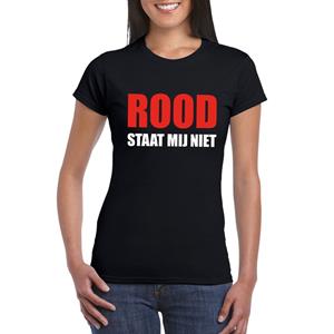 Bellatio Rood staat mij niet tekst t-shirt Zwart