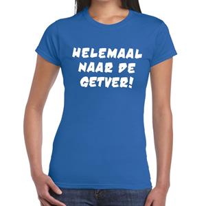Bellatio Helemaal naar de Getver tekst t-shirt Blauw