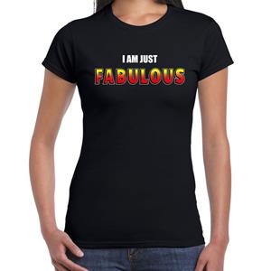 Bellatio I am just fabulous fun t-shirt Zwart