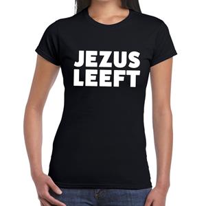 Bellatio Jezus leeft tekst t-shirt Zwart