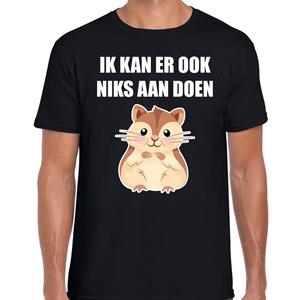 Bellatio Ik kan er ook niks aan doen hamsteren t-shirt Zwart