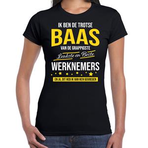 Bellatio Ik ben de trotse baas van de leukste en beste werknemers cadeau t-shirt Zwart