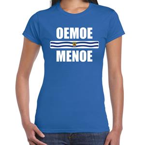 Bellatio Oemoe menoe met vlag Zeeland t-shirt Blauw