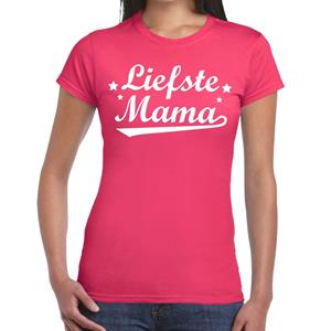 Bellatio Liefste mama cadeau t-shirt fuchsia Roze