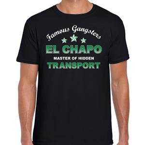 Bellatio El Chapo famous gangster cadeau t-shirt Zwart