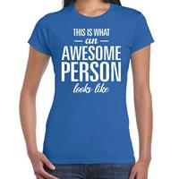 Bellatio Awesome person - geweldig persoon cadeau t-shirt Blauw