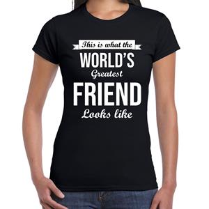 Bellatio Worlds greatest friend cadeau t-shirt Zwart