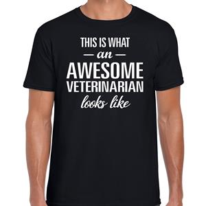 Bellatio Awesome Veterinarian / geweldige dierenarts cadeau t-shirt Zwart