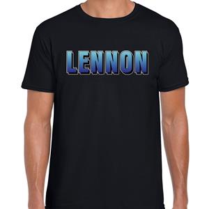 Bellatio Lennon muziek kado t-shirt Zwart