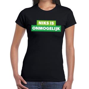 Bellatio Niks is onmogelijk t-shirt - Zwart