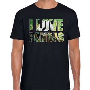 Bellatio I love pandas t-shirt Zwart