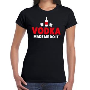 Bellatio Vodka made me do it drank fun t-shirt Zwart