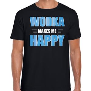 Bellatio Wodka makes me happy / Wodka maakt me gelukkig drank t-shirt Zwart