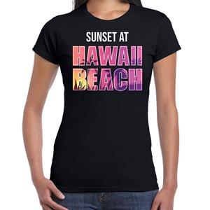 Bellatio Sunset at Hawaii Beach t-shirt / shirt voor dames - Zwart