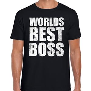 Bellatio Worlds best boss / werelds beste baas cadeau t-shirt Zwart