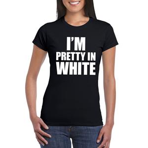 Bellatio I'm pretty in white t-shirt Zwart