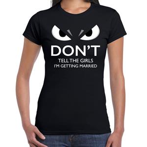 Bellatio Dont tell the girls Im getting married t-shirt Zwart