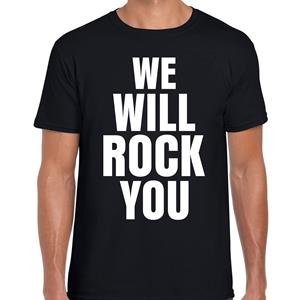 Bellatio We will rock you t-shirt Zwart