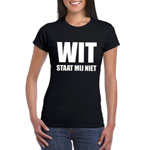 Bellatio Wit staat mij niet tekst t-shirt Zwart