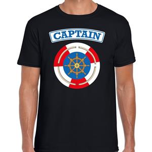 Bellatio Kapitein/captain verkleed t-shirt Zwart
