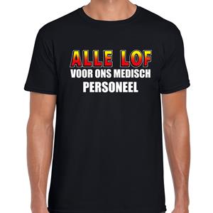 Bellatio Alle lof voor ons medisch personeel t-shirt Zwart