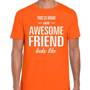 Bellatio This is what an awesome friend looks like cadeau t-shirt Oranje