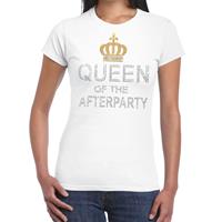 Toppers Official Merchandise Wit Queen of the afterparty glitter steentjes t-shirt dames - Officiele Toppers in concert merchandise