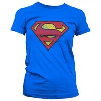 Superman Vintage  logo verkleed t-shirt blauw dames