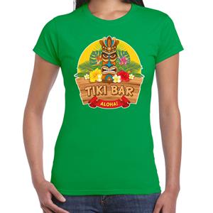Bellatio Hawaii feest t-shirt / shirt tiki bar Aloha voor dames - Groen