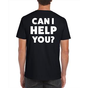 Bellatio Can I help you t-shirt Zwart