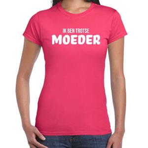 Bellatio Ik ben trotse moeder - t-shirt fuchsia Roze