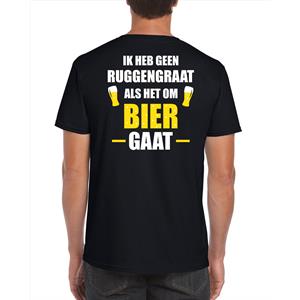 Bellatio Oktoberfest Geen ruggengraat als het om bier gaat drank fun t-shirt - Zwart