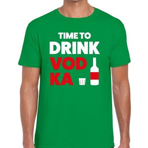 Bellatio Time to drink Vodka tekst t-shirt Groen