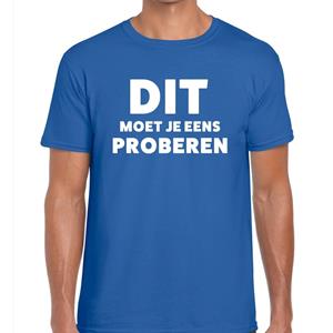 Bellatio Dit moet je eens proberen beurs/evenementen t-shirt Blauw