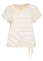 Sheego T-Shirt mit Streifenprint vorn und Tunnelzug