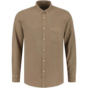 Dstrezzed Shirt button down tencel taupe brown