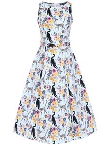 Hepburn Cute Kitty Sky Kleid