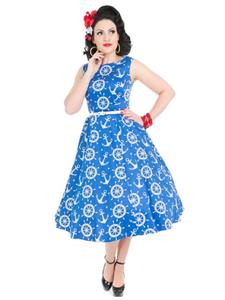 Rockabilly Clothing Hepburn Kleid Nautical