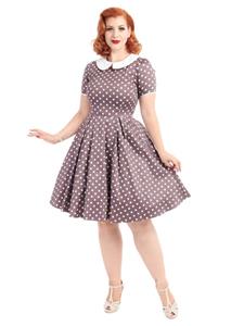 Rockabilly Clothing Mocha Polka Ruby