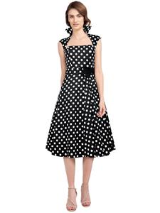 Polka-Dot Belted Black