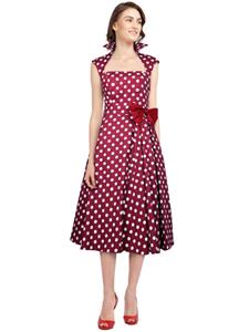 Polka-Dot Belted Red
