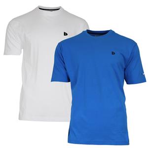 Donnay Donnay Heren - 2-Pack - T-Shirt Vince - Wit & Cobaltblauw