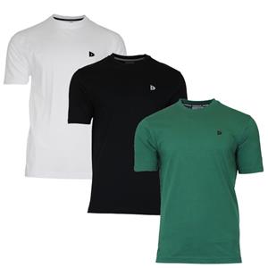 Donnay Donnay Heren - 3-Pack - T-Shirt Vince - Wit/Zwart/Bosgroen